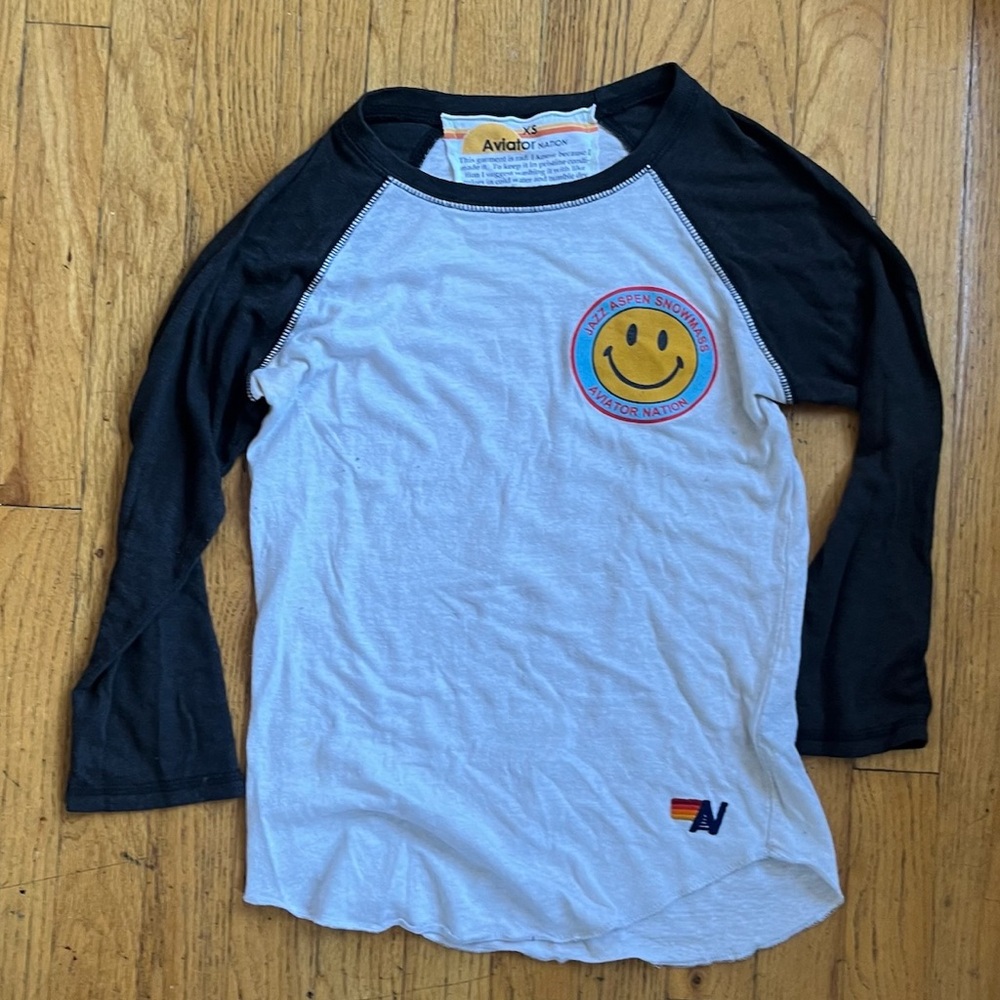 Aviator Nation Jazz Aspen Baseball tee size xs